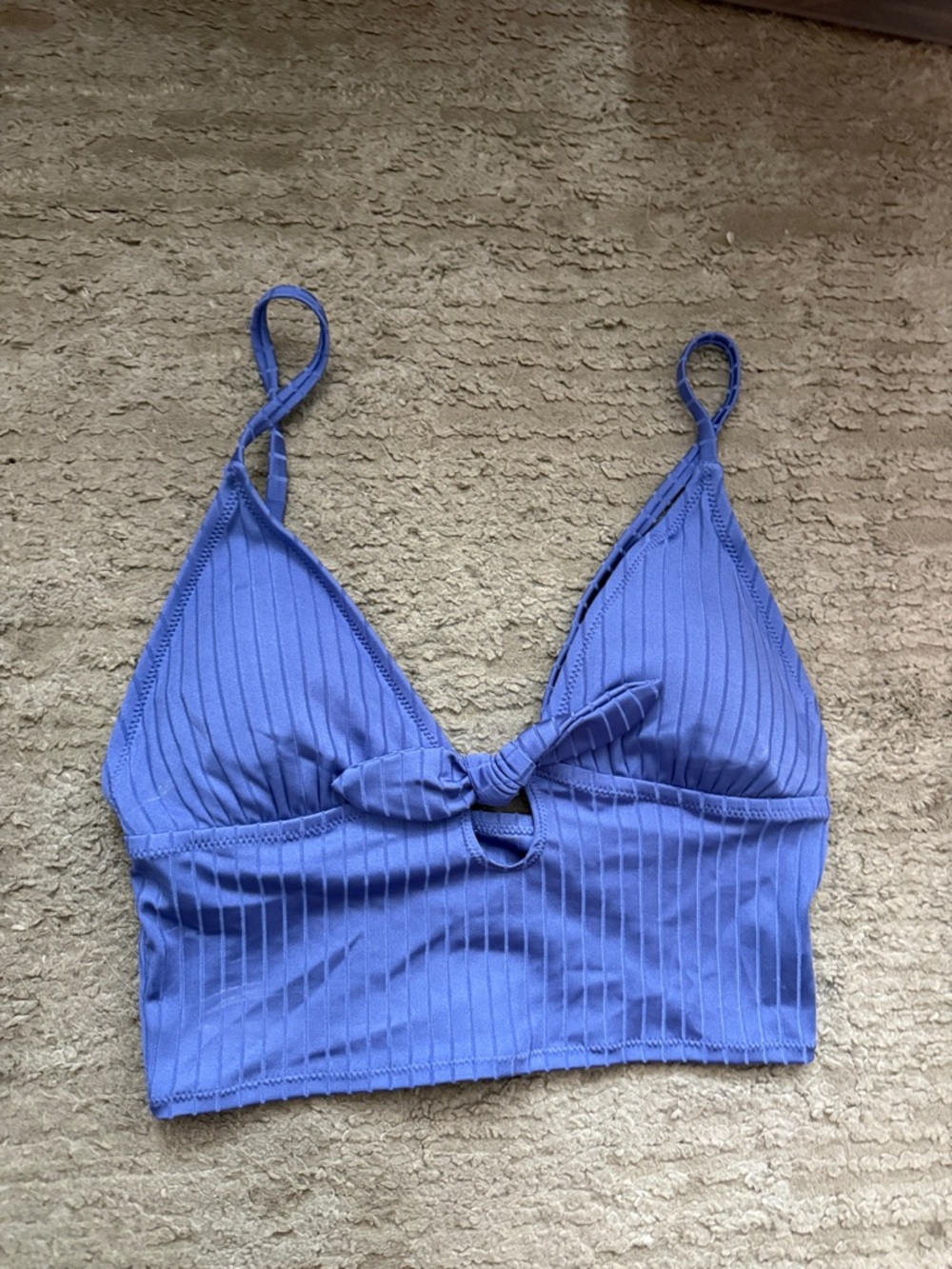 aerie Ribbed Knot-Front bikini in Periwinkle
